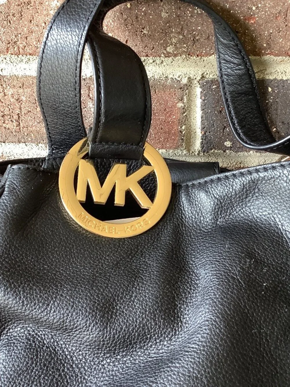 Michael Kors Black Fulton Pebbled Leather Hobo Bag